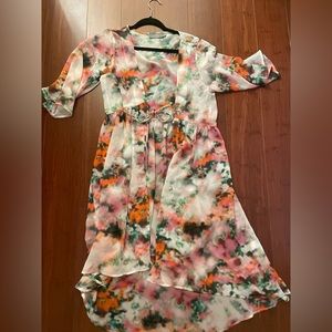 Like Minded Watercolor Kimono Beach Coverup